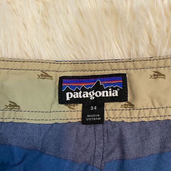 Patagonia Vintage Blue Striped Bathing Suit swim trunks - Picture 4 of 6